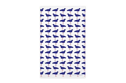 Ľanovo-bavlnená utierka v švédskom dizajne s motívom  modrý vták