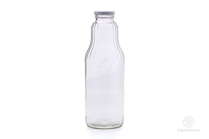 sklenená fľaša na mlieko mliekomat automat klasická závit opakovane použiteľná vrchnák