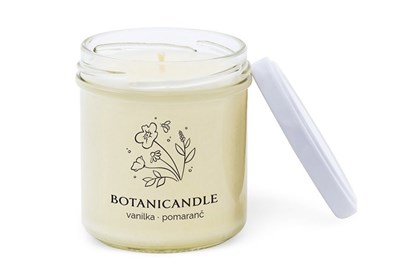 Sójová sviečka Botanicandle - malá - vanilka, pomaranč