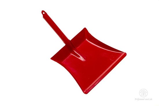 Detská mini kovová lopatka na smeti - červená