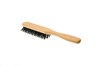 	4-radová drevená kefa na vlasy diviačími štetinami diviačie štetiny buková čistenie česanie riedke vlasy